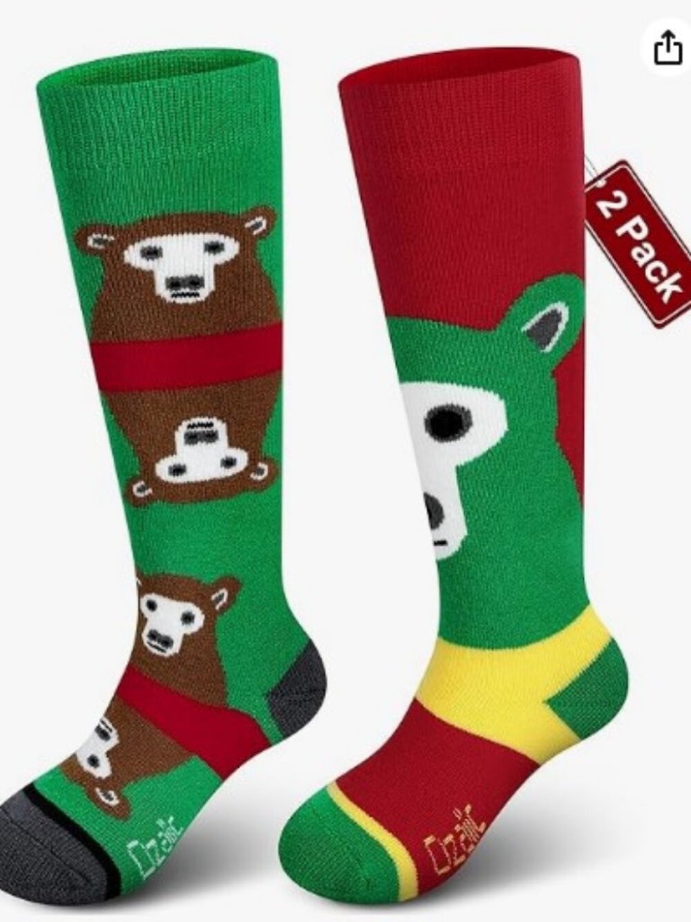 Kids Merino Wool Ski Socks 2 pk